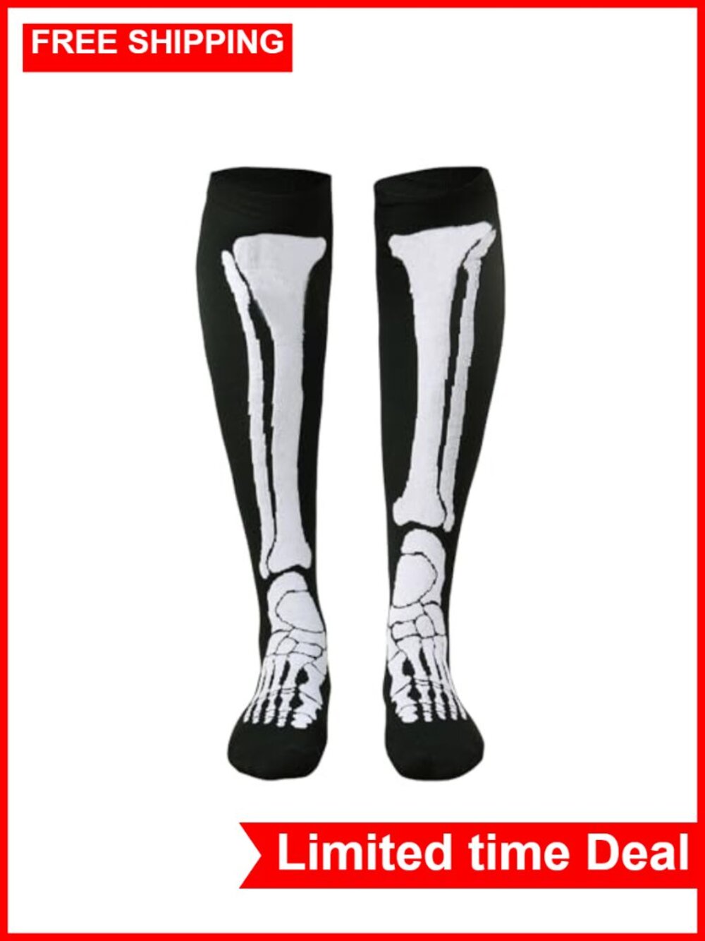 Women's Skeleton Compression Knee-High Socks Nylon 85% Mild Support